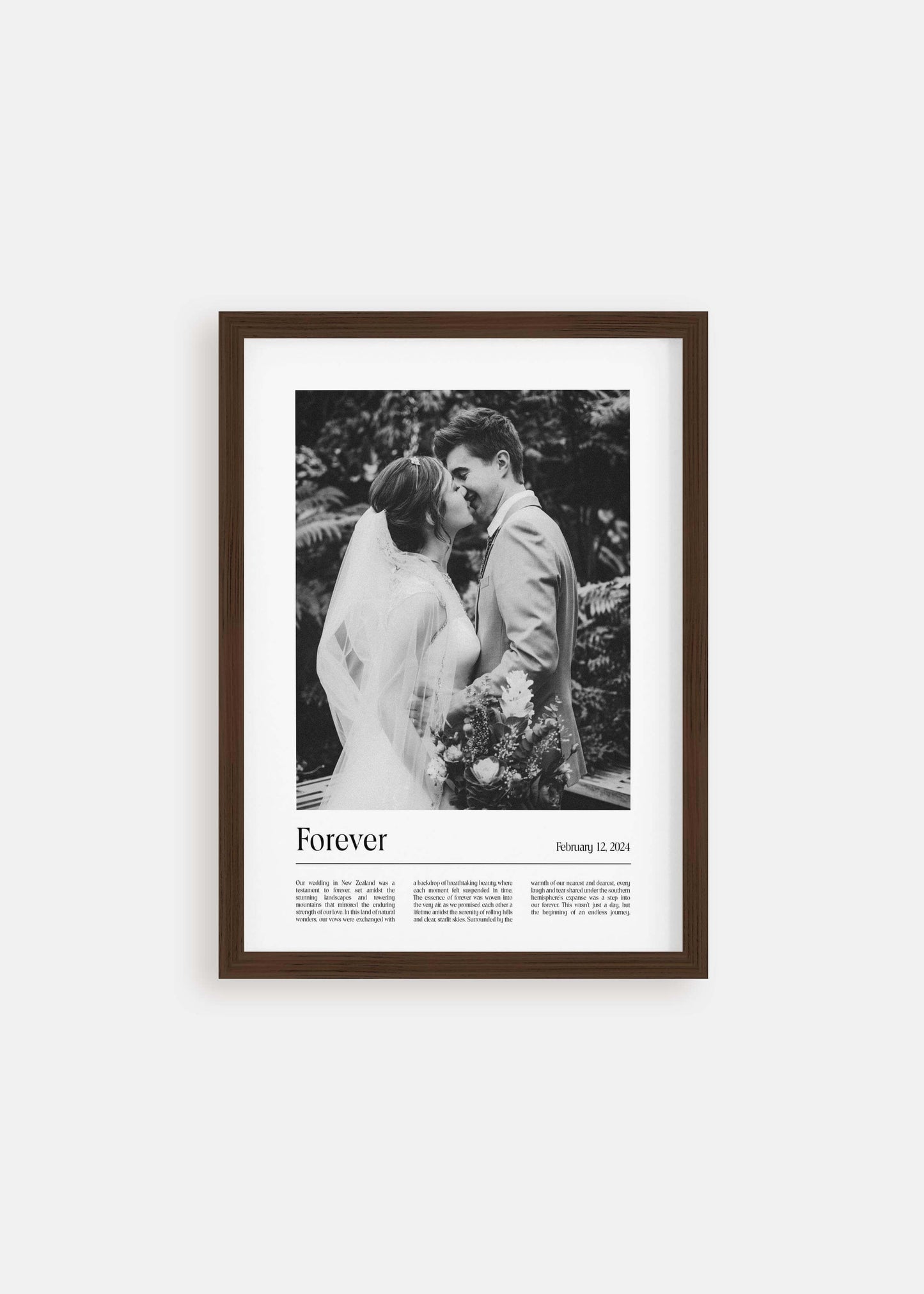 anniversary gift walnut photo frame