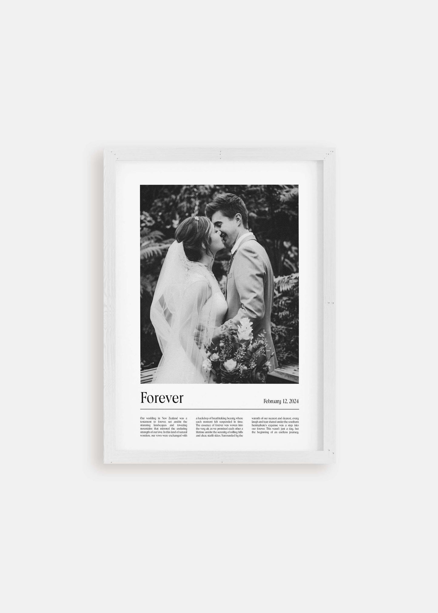 anniversary gift white photo frame