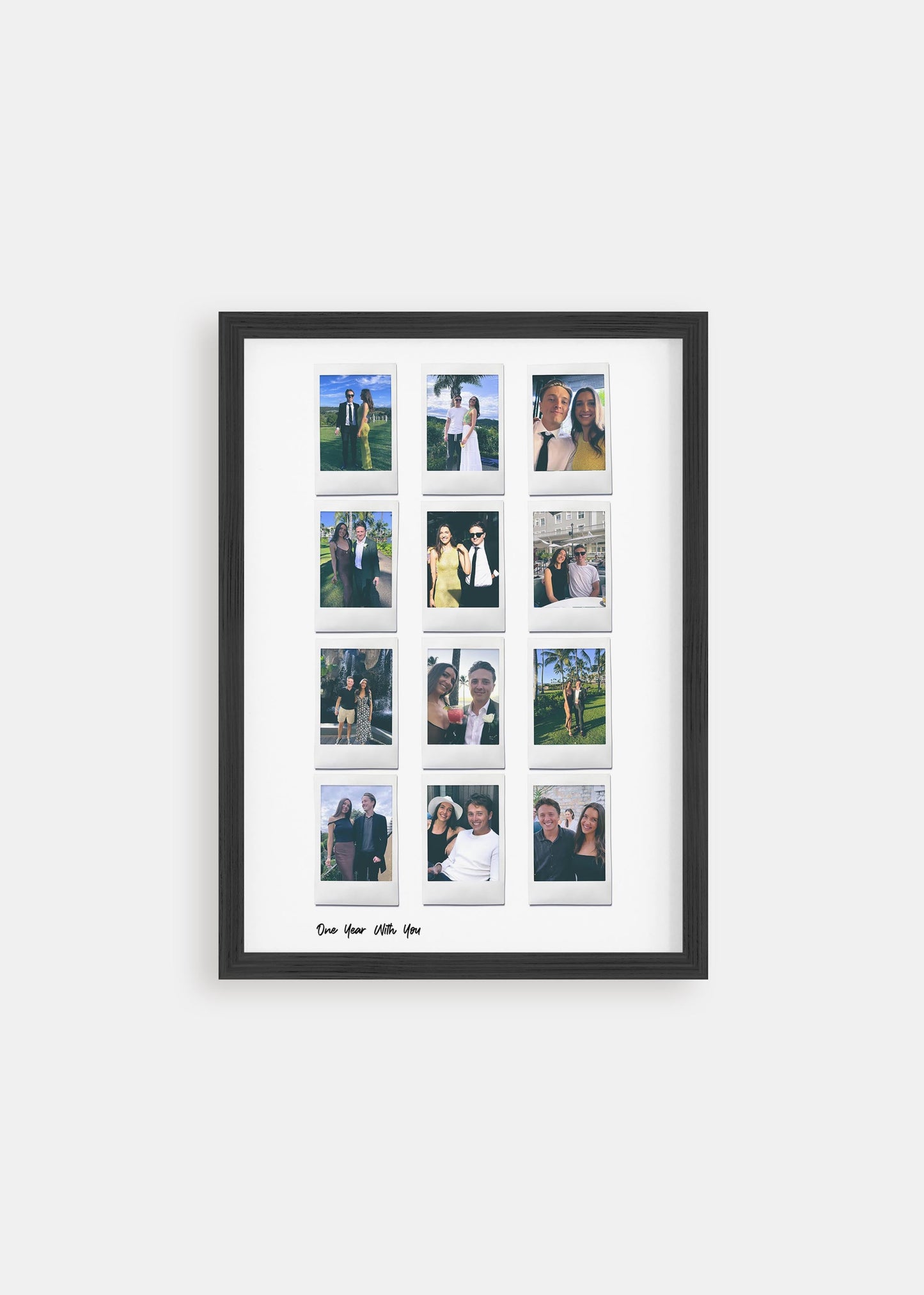 Customized 12 Moments Instant Film Poster featuring a collage of personalized photos arranged in an attractive grid, perfect as a unique photo gift or keepsake.