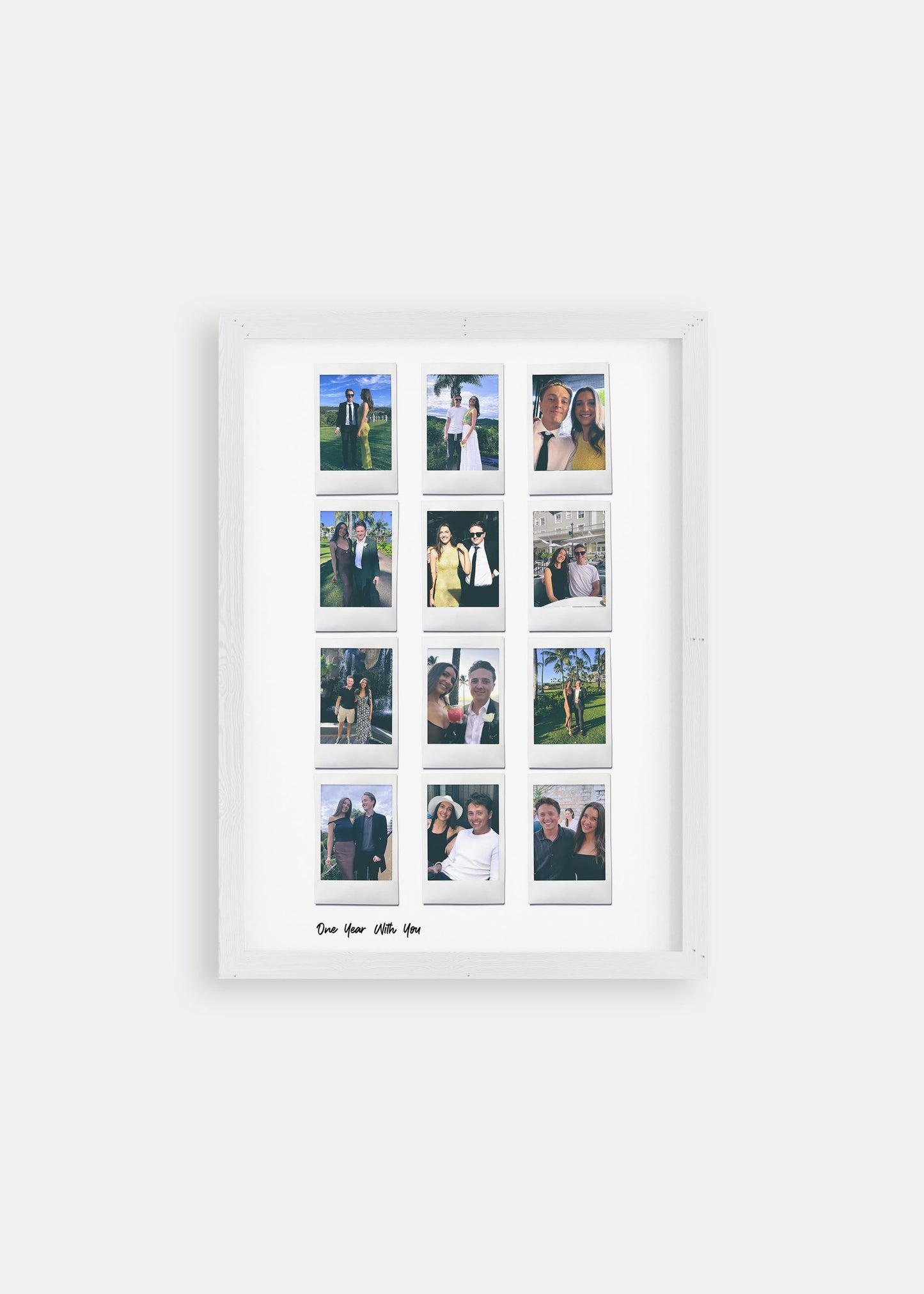 Customized 12 Moments Instant Film Poster featuring a collage of personalized photos arranged in an attractive grid, perfect as a unique photo gift or keepsake.