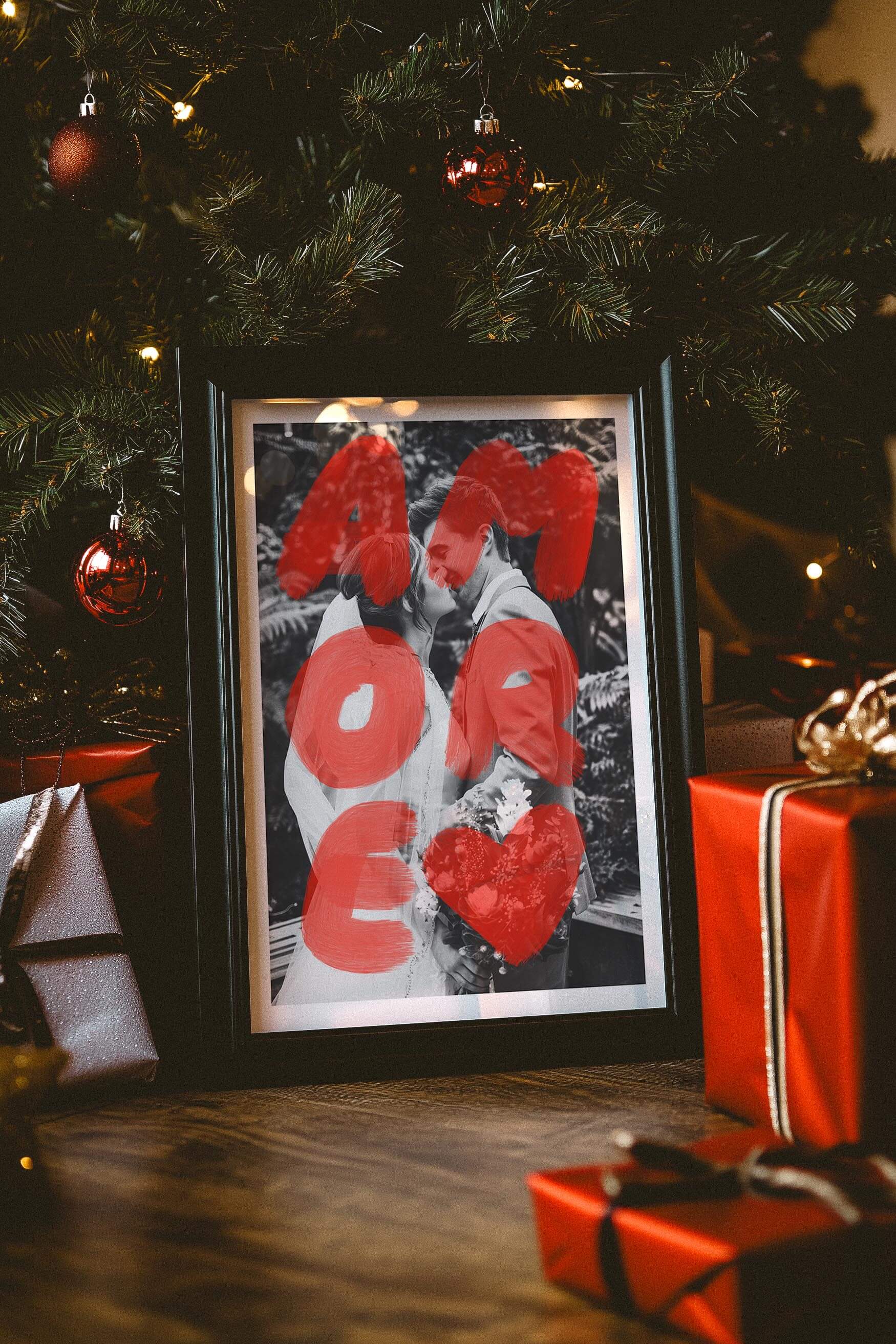 Custom Christmas gifts for wife, husband, boyfriend, mom, girlfriend, anniversary Christmas gift, creative Christmas gift ideas, Xmas gifts, easy custom gifts for loved ones, amore gift, love gift, partner gift, framed photo gift.