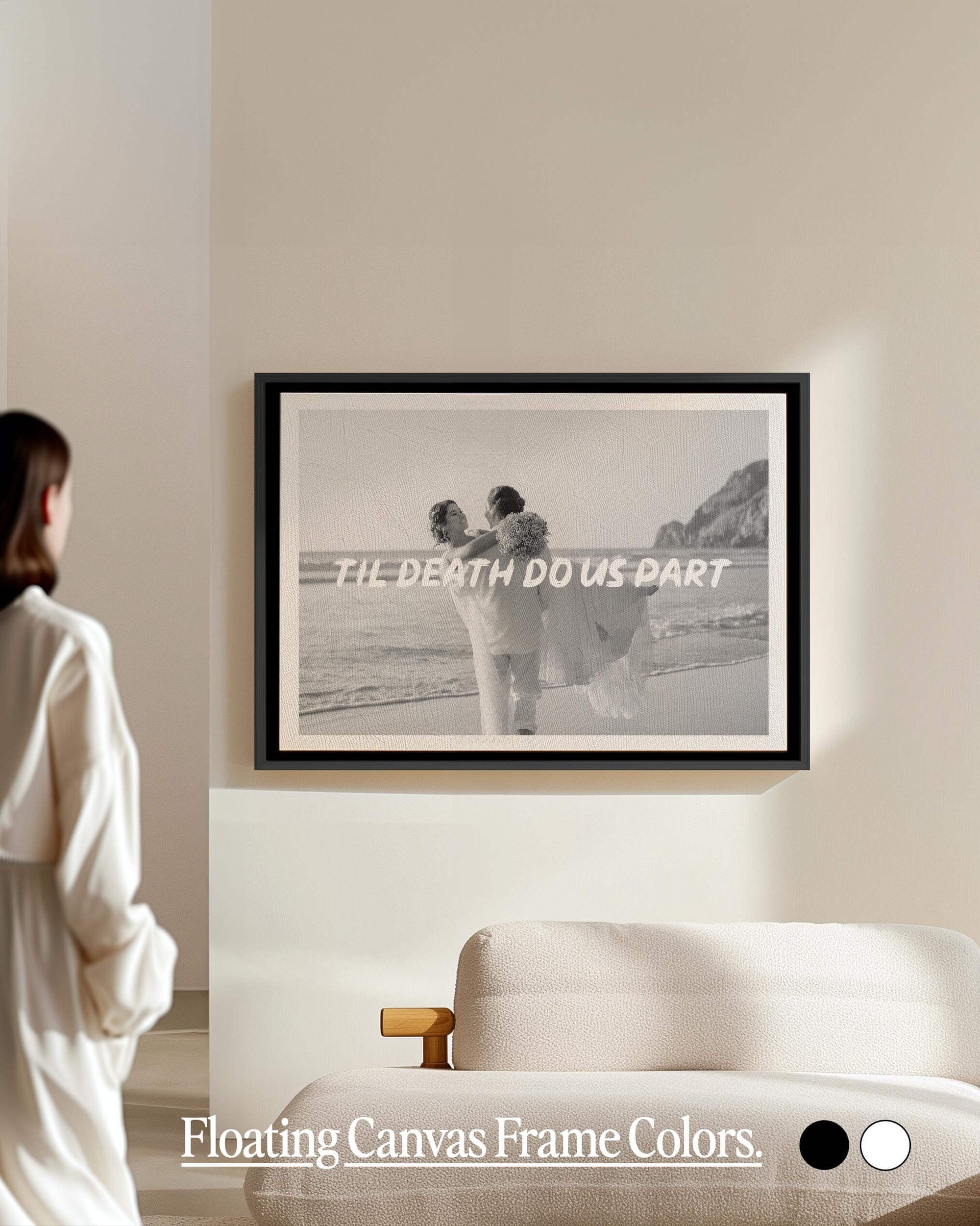 custom wedding anniversary gift idea, gift for him, gift for her, gift ideas for husband, gift ideas for wife, boyfriend gift ideas, girlfriend gift ideas, anniversary gift ideas, wedding photo gifts, black and white photo art, home decor art inspo, unique wedding photo ideas for the home.