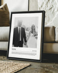 custom photo gift for wedding or anniversary printed in black and white photo art on a canvas made by fabric film studio who specialized in gift ideas for wife and husband gifts