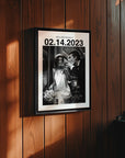 custom photo gift for wedding or anniversary printed in black and white photo art on a canvas made by fabric film studio who specialized in gift ideas for wife and husband gifts