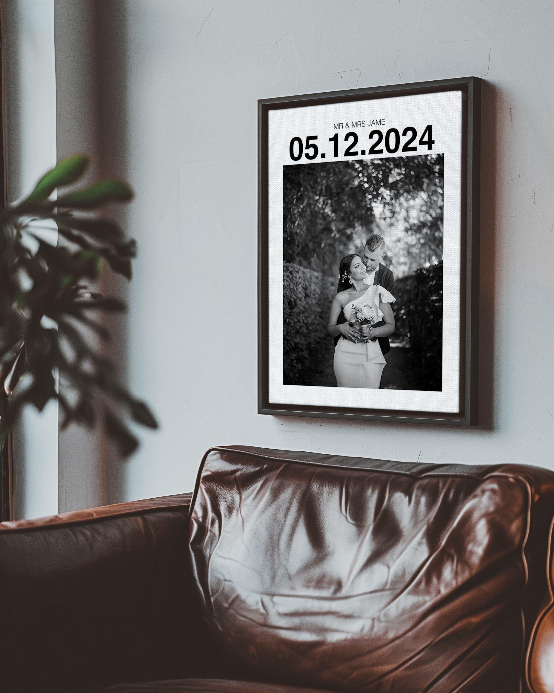 custom photo gift for wedding or anniversary printed in black and white photo art on a canvas made by fabric film studio who specialized in gift ideas for wife and husband gifts