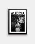 custom photo gift for wedding or anniversary printed in black and white photo art on a canvas made by fabric film studio who specialized in gift ideas for wife and husband gifts